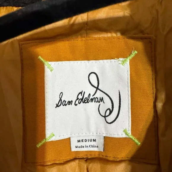 Sam Edelman Women's Mustard Yellow Puffer Parka Coat - Picture 4 of 4